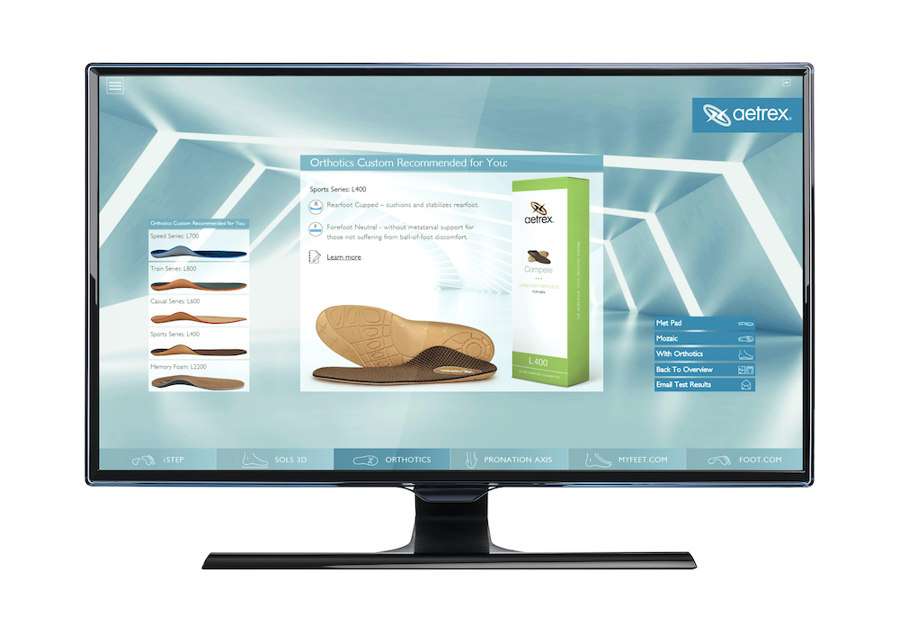 Albert 3D foot scanner makes recommendations for Aetrex orthotics