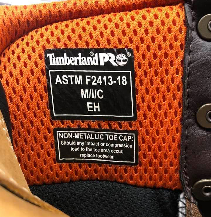 ASTM Safety Labels must be stitched or stamped into the lining of a work boot