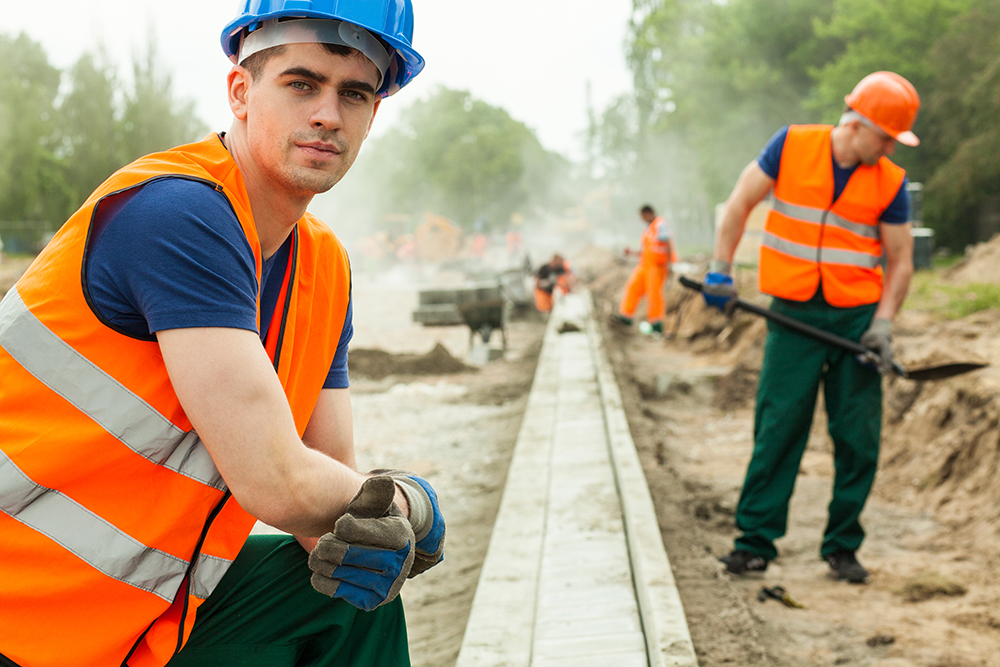 Work men doing roadside construction