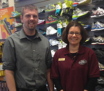 Josh Denio, Store Mgr. pictured here with Gretchen Lima, Pedorthist