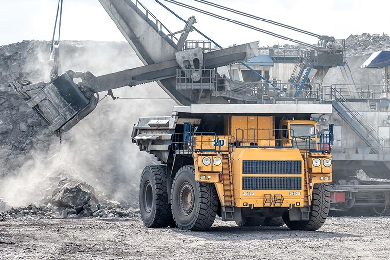 Large Truck and Digging Machinery for Miners